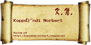 Koppándi Norbert névjegykártya